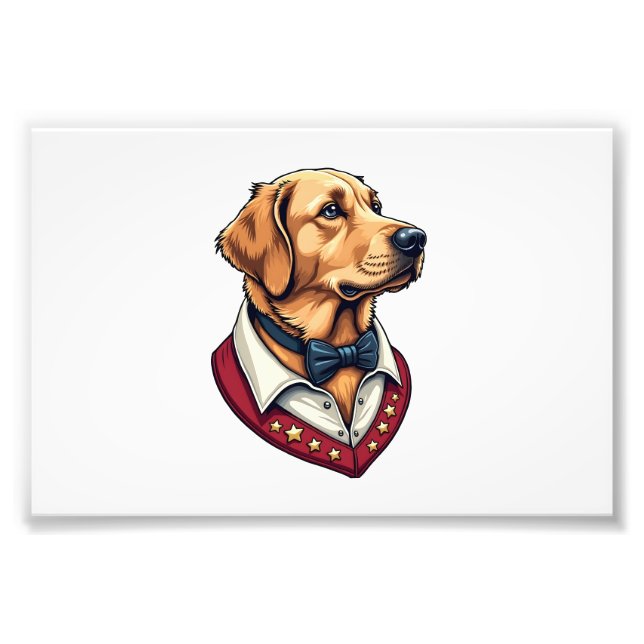 Impression Photo T-shirt vintage patriotique pour chien Retriever d (Devant)