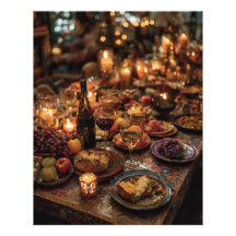 Table de banquet en vin rouge ornée