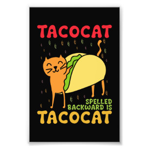 Impression Photo Tacocat épelé à l'envers Tacos Chats Cinco De Mayo