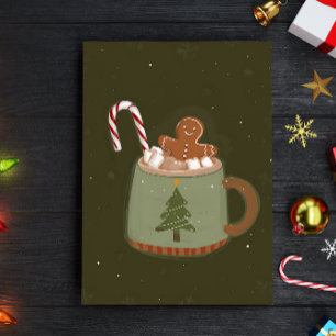 Impression Photo Tasse de chocolat chaud de Noël pain d'épice