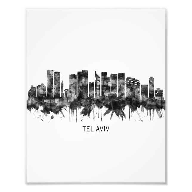 Impression Photo Tel Aviv Israel Skyline BW (Devant)