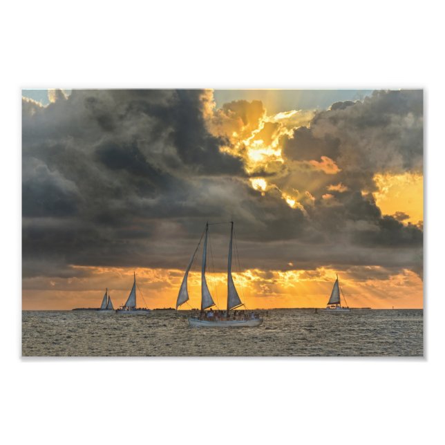 Impression Photo Tempête à venir au coucher du soleil à Key West, F (Devant)