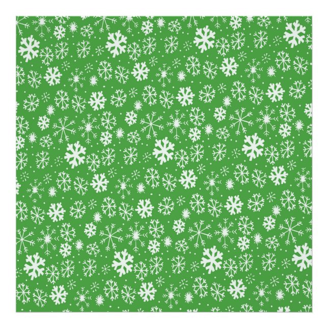 Impression Photo Tempête de flocons de neige avec fond vert (Devant)