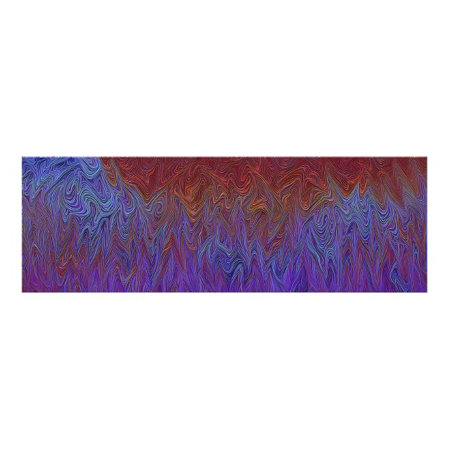 Impression Photo "Tempête neurale" Abstraite" Bleu rouge (Devant)