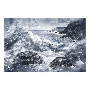 Impression Photo Tempête sur la côte galloise