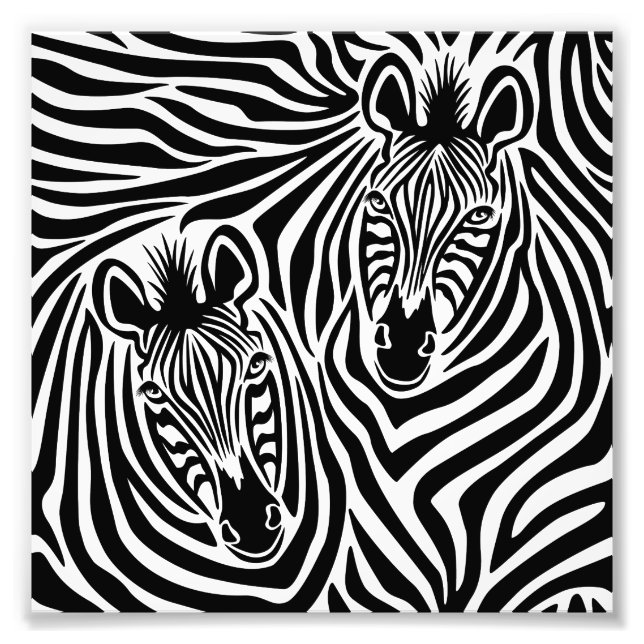 Impression Photo Tendance Zebra Print Motif noir et blanc (Devant)