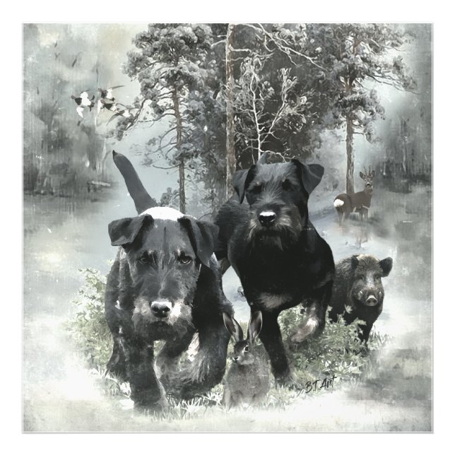 Impression Photo Terrier de chasse allemand, Le Jagdterrier, Art (Devant)