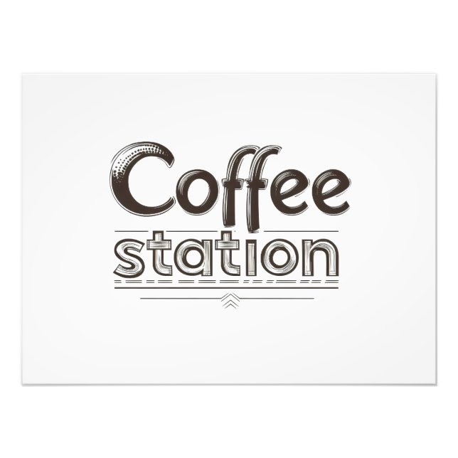 Impression Photo Texte de la station de café (Devant)