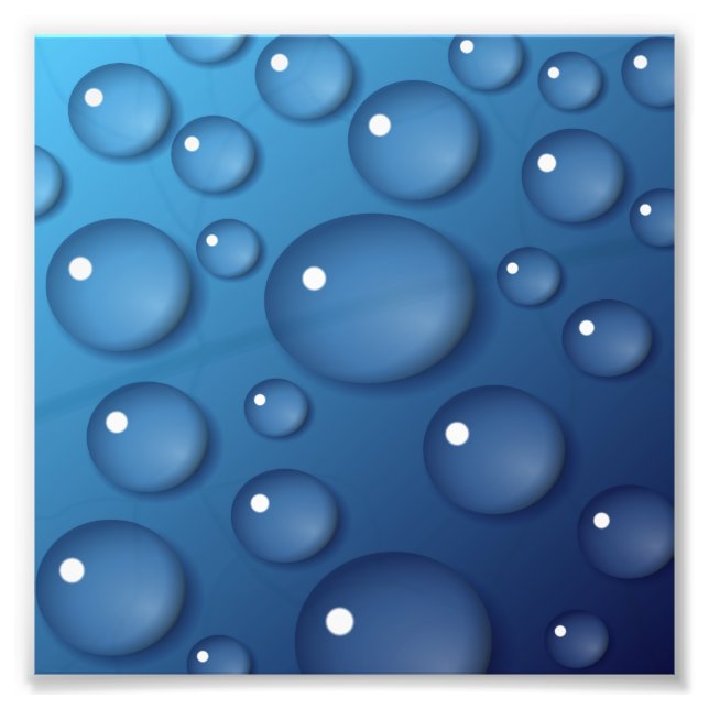 Impression Photo Texture de goutte d'eau bleue (Devant)