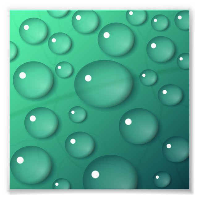 Impression Photo Texture de goutte d'eau sarcelle (Devant)