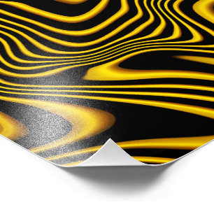 Impression Photo Texture de tourbillons noir jaune or