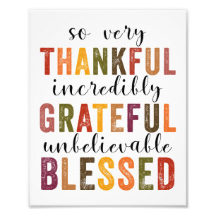 Impression Photo Thankful Grateful Blessed Thanksgiving
