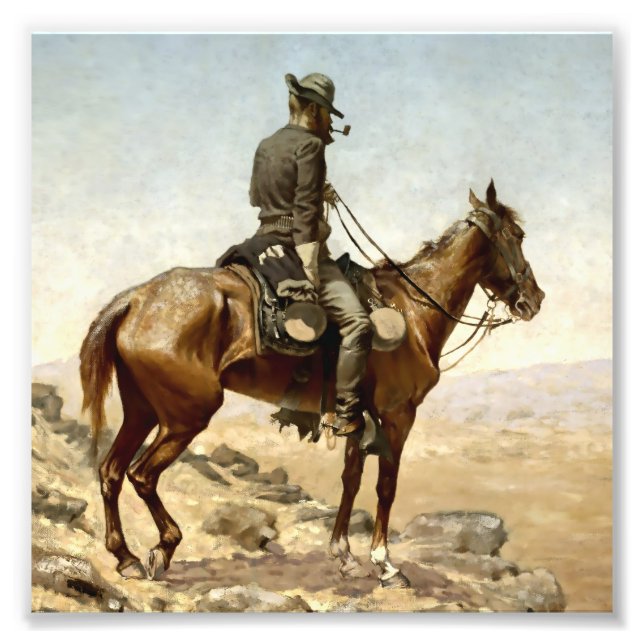 Impression Photo « The Lookout » Cowboy Art de Frederic Remington (Devant)