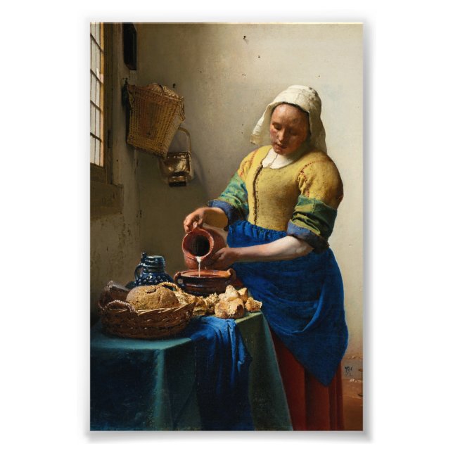 Impression Photo The Milkmaid by Johannes Vermeer (Devant)