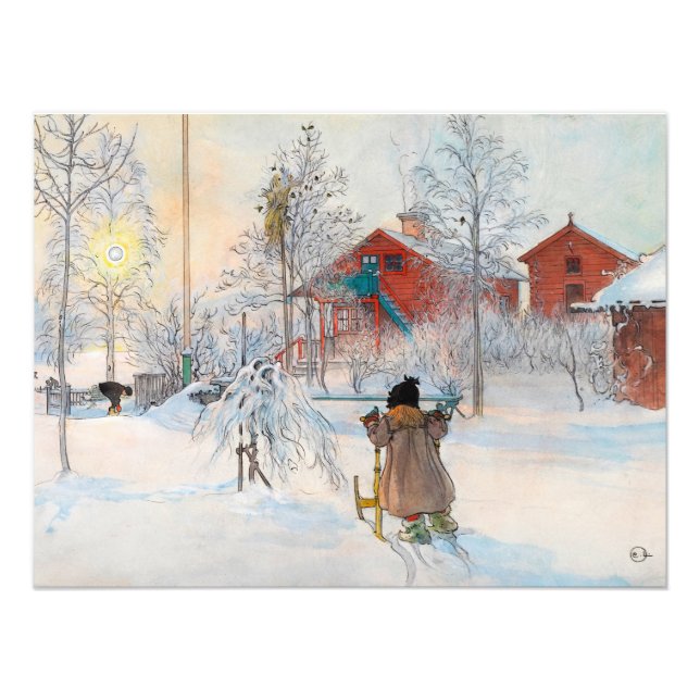 Impression Photo The Yard and Washhouse par Carl Larsson (Devant)