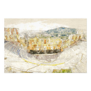 Impression Photo Théâtre antique d'Athènes, Grèce