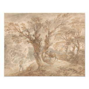 Impression Photo Thomas Gainsborough - Paysage boisé avec paysan