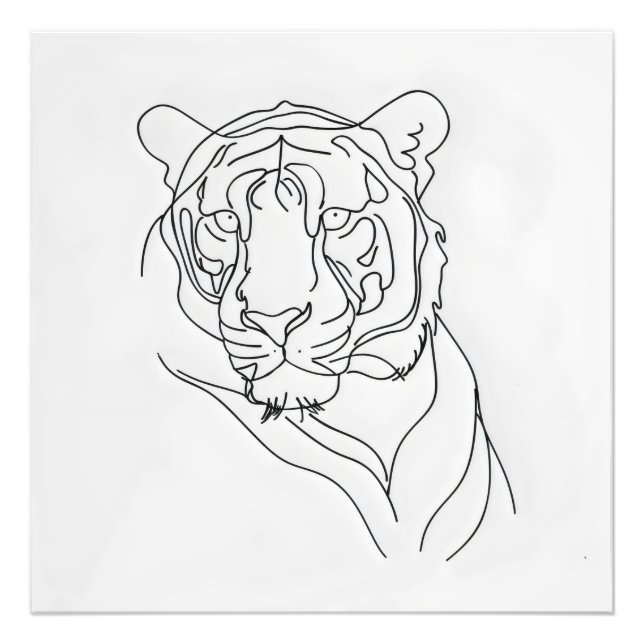 Impression Photo Tiger's Head Line Art (Devant)