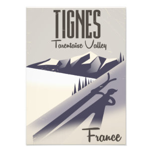 Impression Photo Tignes, affiche de voyage de ski de la France