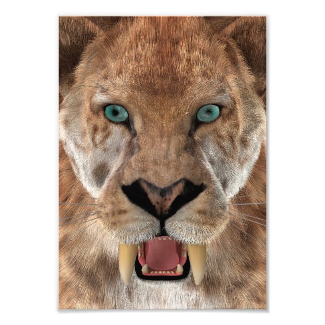 Impression Photo Tigre à dents de sabre ou Smilodon (Devant)