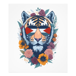 Impression Photo Tigre palestinien - Palestine FLAG