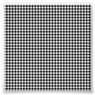 Impression Photo Tissu à carreaux pied-de-poule noir et blanc