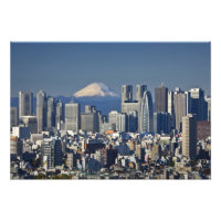 Tokyo, Skyline du quartier de Shinjuku, mont Fuji,