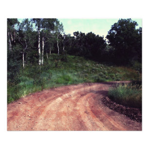 Impression Photo Tombé Une Courbe Dans La Route