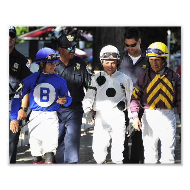 Impression Photo Top Jockeys de Saratoga se dirigeant vers le Paddo (Devant)