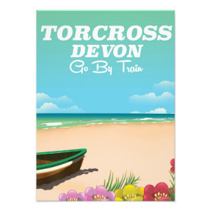 Impression Photo Torcross, affiche de vacances de plage de Devon
