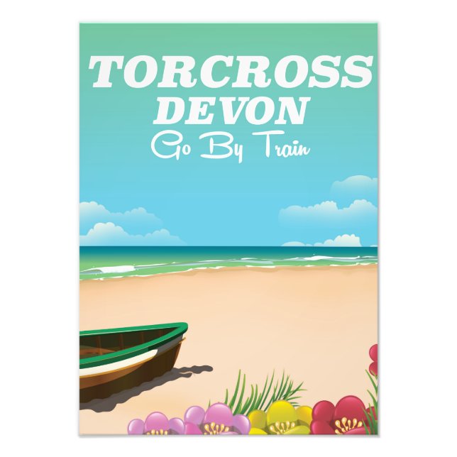 Impression Photo Torcross, affiche de vacances de plage de Devon (Devant)