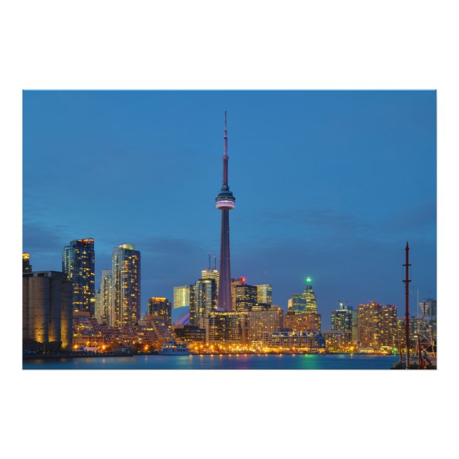 Impression Photo Toronto Ontario Canada Skyline La Nuit (Devant)