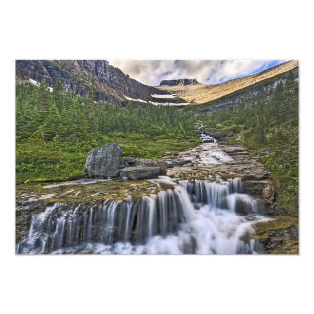 Impression Photo Torrent en cascade, Parc national de Glacier, (Devant)