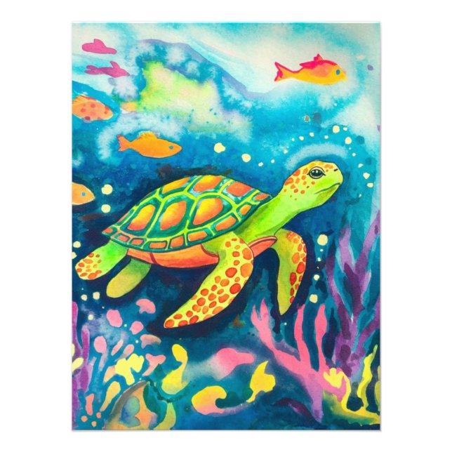 Impression Photo Tortue à peinture (Devant)