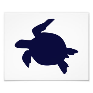 Impression Photo Tortue marine bleu foncé Horizontale B