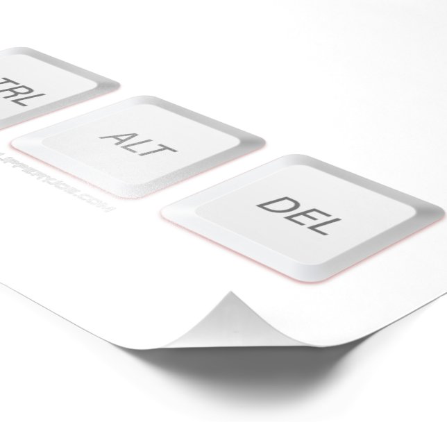 Impression Photo Touches CTRL ALT DEL de SlipperyJoe trois touches  (Coin)