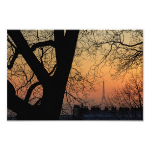 Impression Photo Tour Eiffel coucher de soleil de Montmartre -