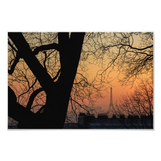 Impression Photo Tour Eiffel coucher de soleil de Montmartre - (Devant)