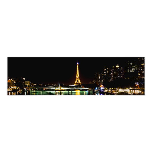 Impression Photo Tour Eiffel illuminée à Paris la nuit (Devant)