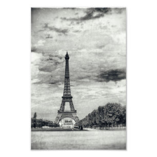 Impression Photo Tour Eiffel Monochrome Vintage Paris Décor France