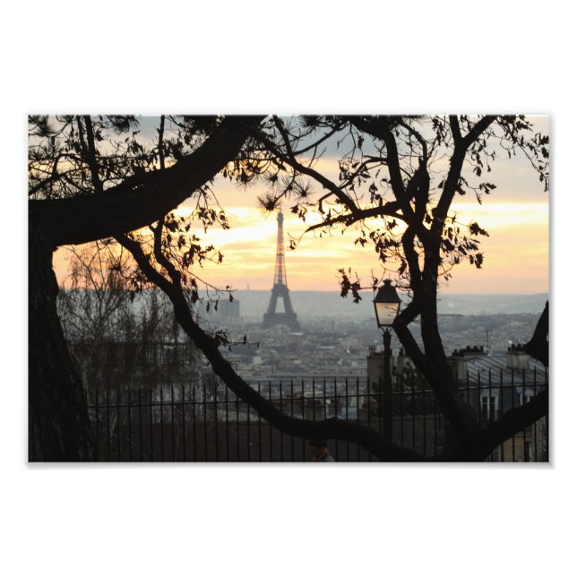 Impression Photo Tour Eiffel Paris Montmartre coucher de soleil - (Devant)