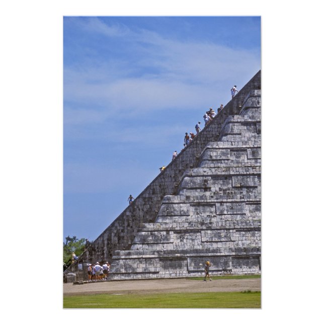 Impression Photo Touristes montant les escaliers sur les ruines d'E (Devant)