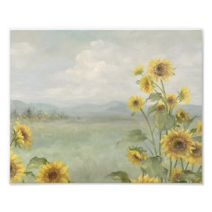 Impression Photo Tournesol moderne Image aquarelle et personnalisée
