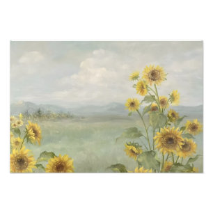 Impression Photo Tournesol moderne Image aquarelle et personnalisée