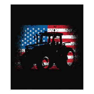 Impression Photo Tractor USA Drapeau design pour Patriotic Farmer