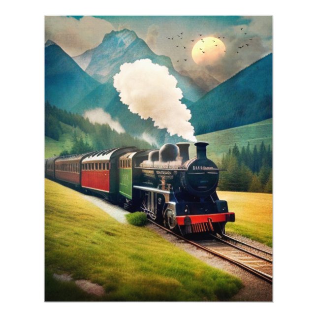 Impression Photo Train à vapeur vintage (Devant)