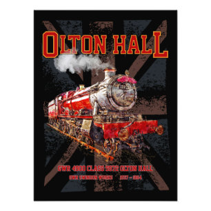 Impression Photo Train à vapeur vintage Olton Hall locomotive angla