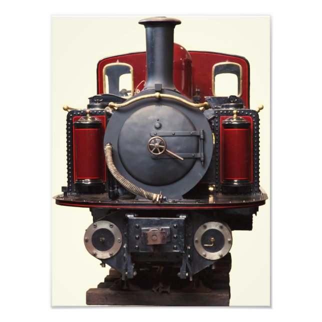 Impression Photo Train Bleu Et Rouge  (Devant)