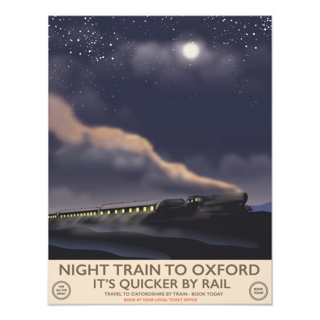 Impression Photo Train de nuit pour Oxford (Devant)
