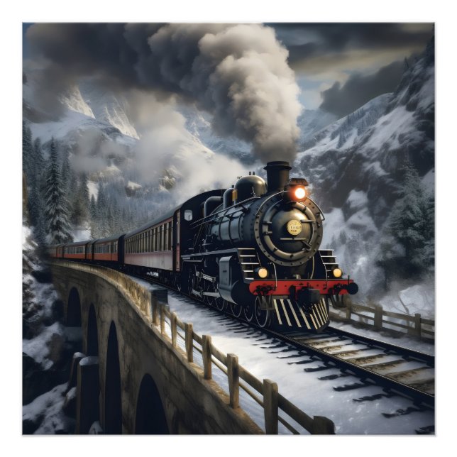 Impression Photo Train en montagne (Devant)